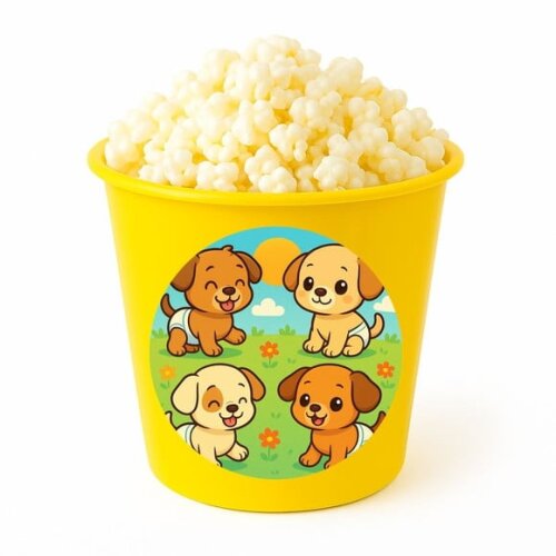 Balde de Pipoca Personalizado Infantil Cachorrinhos Baby