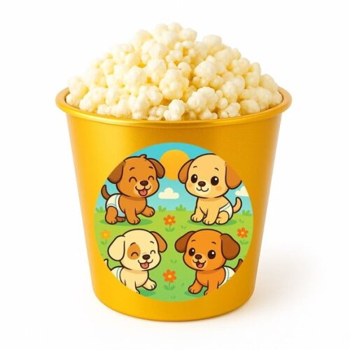 Balde de Pipoca Personalizado Infantil Cachorrinhos Baby