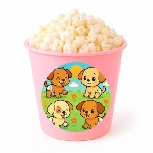 Balde de Pipoca Personalizado Infantil Cachorrinhos Baby