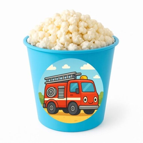 Balde de Pipoca Personalizado Infantil Caminhão de Bombeiro