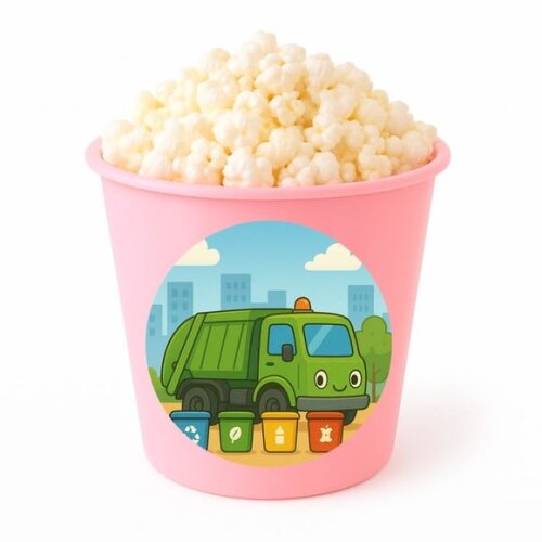 Balde de Pipoca Personalizado Infantil Caminhão de Lixo