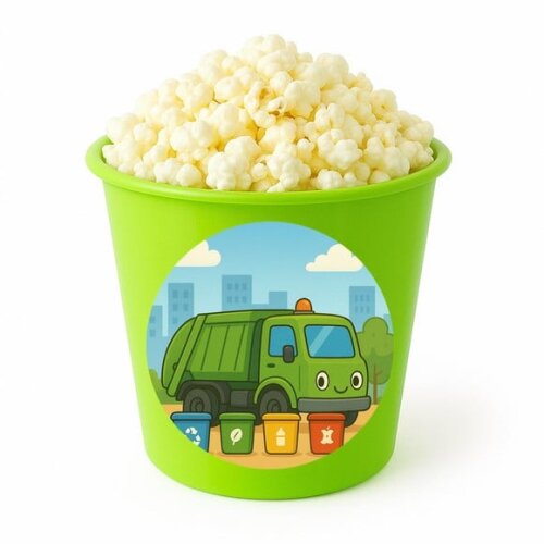 Balde de Pipoca Personalizado Infantil Caminhão de Lixo