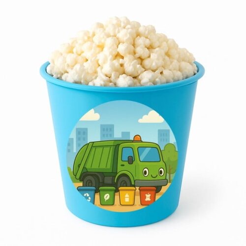 Balde de Pipoca Personalizado Infantil Caminhão de Lixo