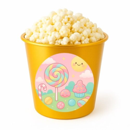 Balde de Pipoca Personalizado Infantil Candy Color