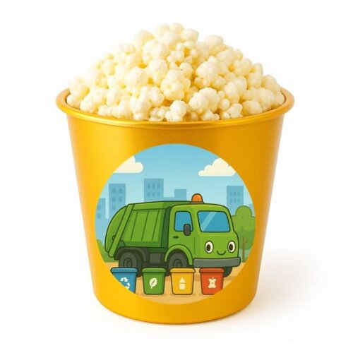 Balde de Pipoca Personalizado Infantil Caminhão de Lixo