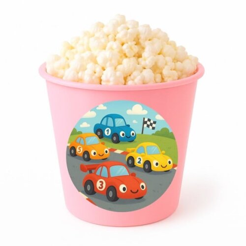 Balde de Pipoca Personalizado Infantil Carros de Corridas