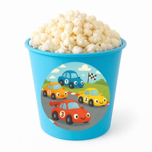 Balde de Pipoca Personalizado Infantil Carros de Corridas