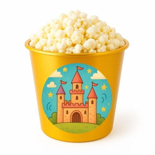 Balde de Pipoca Personalizado Infantil Castelo Encantado