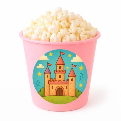 Balde de Pipoca Personalizado Infantil Castelo Encantado