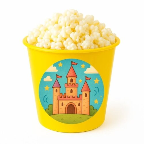 Balde de Pipoca Personalizado Infantil Castelo Encantado