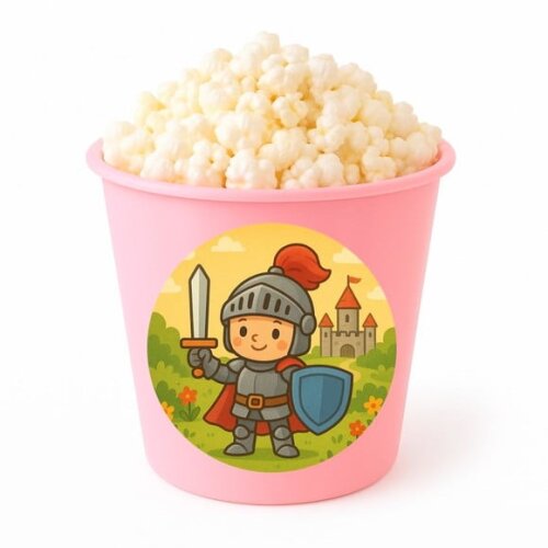 Balde de Pipoca Personalizado Infantil Cavaleiro Medieval