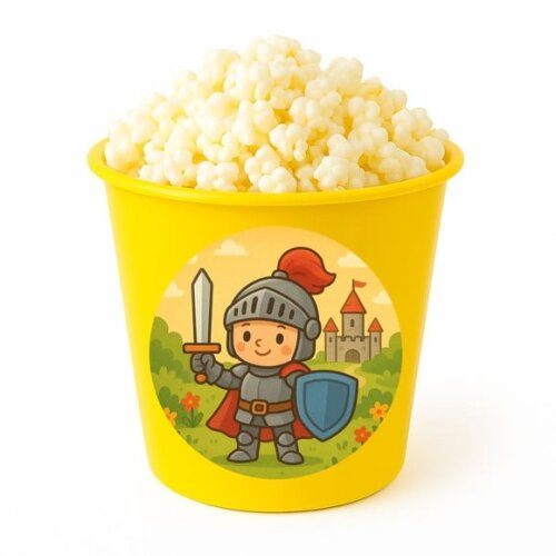 Balde de Pipoca Personalizado Infantil Cavaleiro Medieval