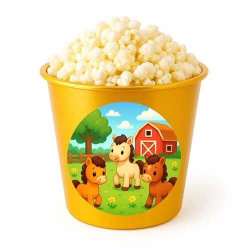 Balde de Pipoca Personalizado Infantil Cavalinhos