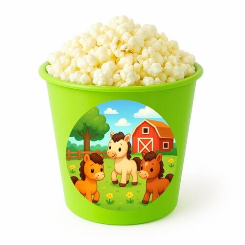 Balde de Pipoca Personalizado Infantil Cavalinhos