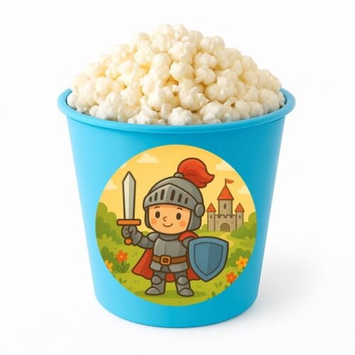 Balde de Pipoca Personalizado Infantil Cavaleiro Medieval