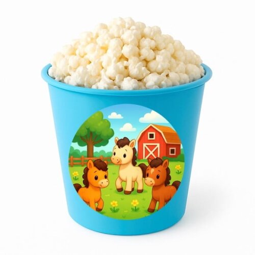 Balde de Pipoca Personalizado Infantil Cavalinhos