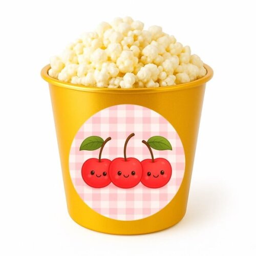 Balde de Pipoca Personalizado Infantil Cerejinha