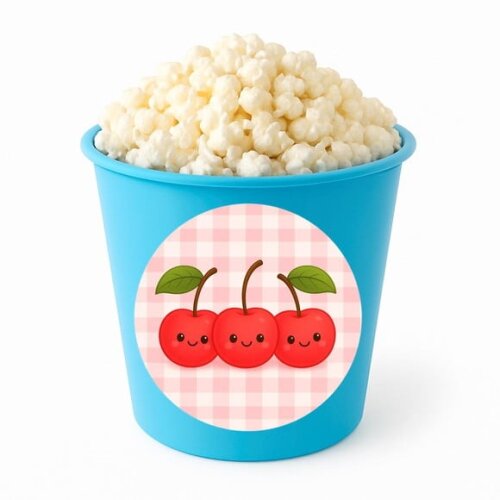 Balde de Pipoca Personalizado Infantil Cerejinha