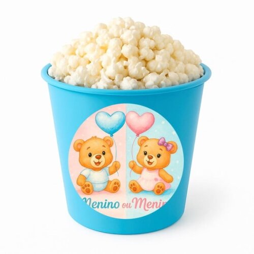 Balde de Pipoca Personalizado Infantil Chá de Revelação