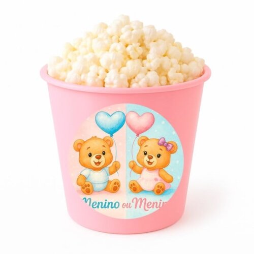 Balde de Pipoca Personalizado Infantil Chá de Revelação