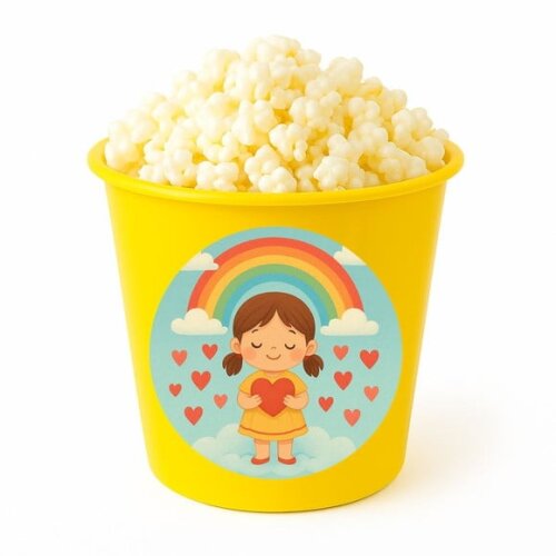 Balde de Pipoca Personalizado Infantil Chuva de Amor