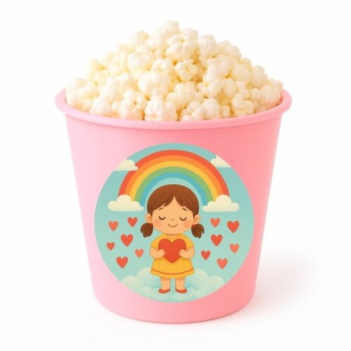 Balde de Pipoca Personalizado Infantil Chuva de Amor