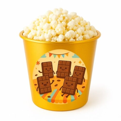 Balde de Pipoca Personalizado Infantil Chocolates