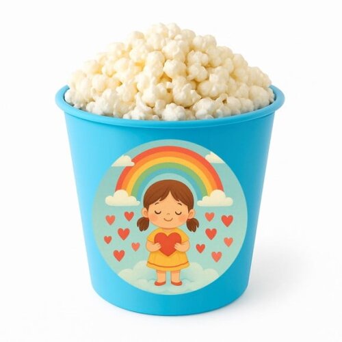 Balde de Pipoca Personalizado Infantil Chuva de Amor