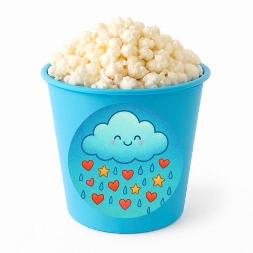 Balde de Pipoca Personalizado Infantil Chuva de Bênçãos