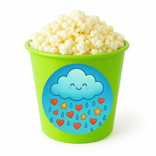 Balde de Pipoca Personalizado Infantil Chuva de Bênçãos