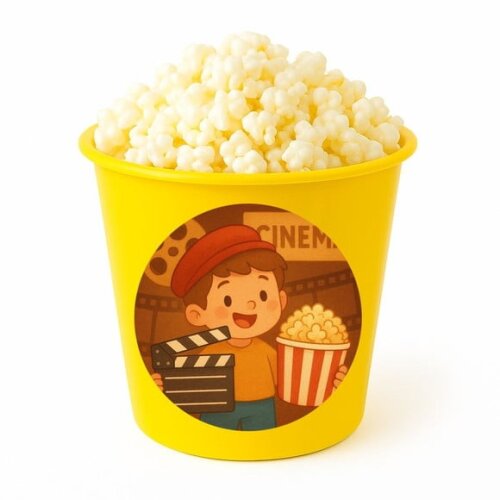 Balde de Pipoca Personalizado Infantil Cinema Antigo