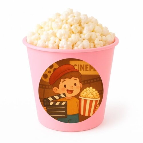 Balde de Pipoca Personalizado Infantil Cinema Antigo