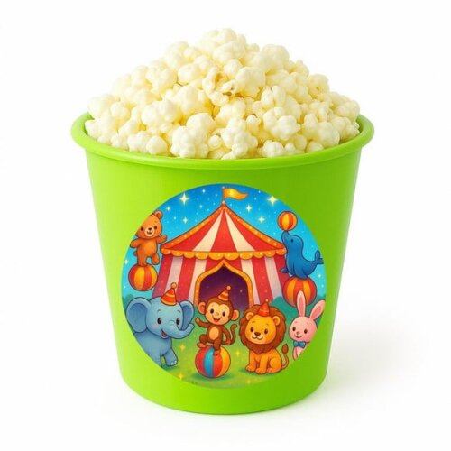 Balde de Pipoca Personalizado Infantil Circo Encantado