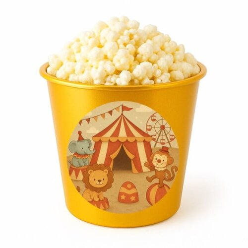 Balde de Pipoca Personalizado Infantil Circo Vintage