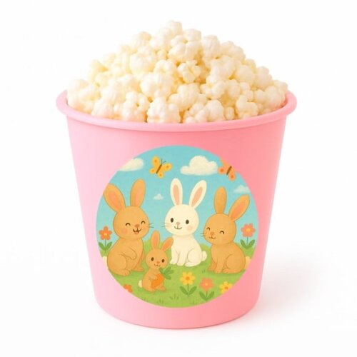 Balde de Pipoca Personalizado Infantil Coelhinhos