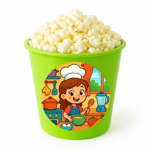 Balde de Pipoca Personalizado Infantil Cozinha Kids