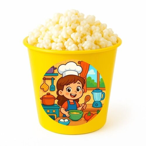 Balde de Pipoca Personalizado Infantil Cozinha Kids