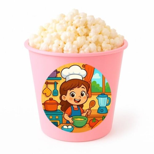 Balde de Pipoca Personalizado Infantil Cozinha Kids