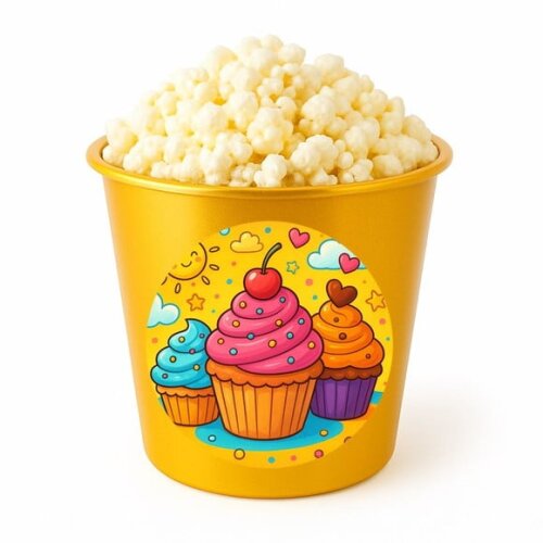 Balde de Pipoca Personalizado Infantil Cupcakes