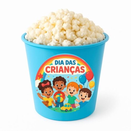 Balde de Pipoca Personalizado Infantil Dia das Crianças