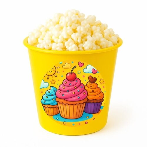 Balde de Pipoca Personalizado Infantil Cupcakes