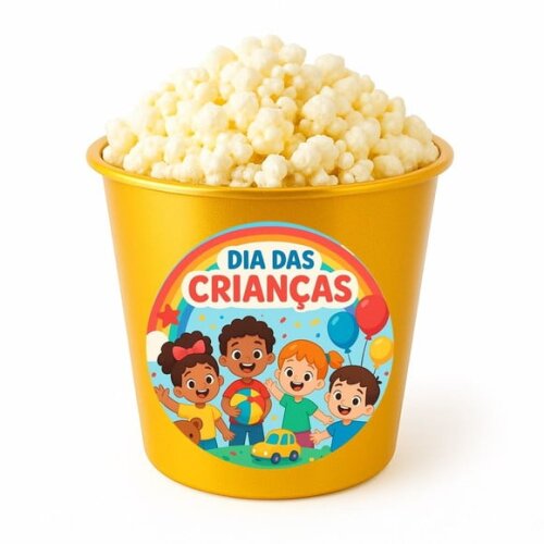 Balde de Pipoca Personalizado Infantil Dia das Crianças