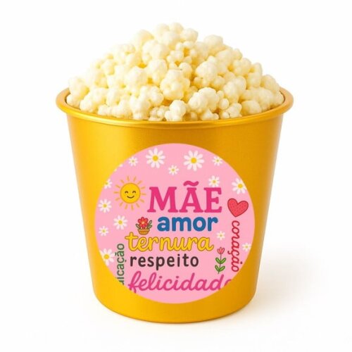Balde de Pipoca Personalizado Infantil Dia das Mães