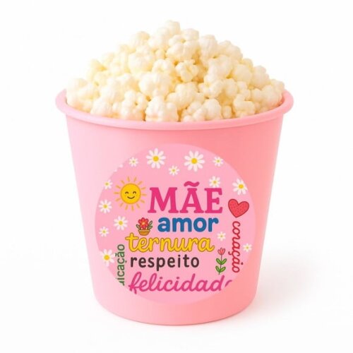 Balde de Pipoca Personalizado Infantil Dia das Mães