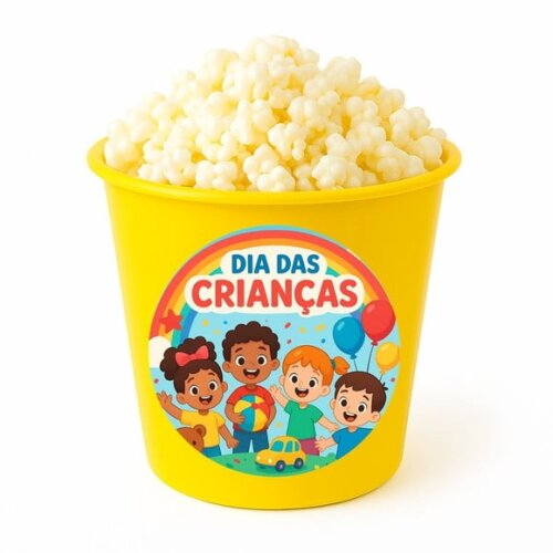 Balde de Pipoca Personalizado Infantil Dia das Crianças