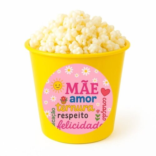 Balde de Pipoca Personalizado Infantil Dia das Mães