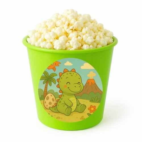 Balde de Pipoca Personalizado Infantil Dinossauro Baby