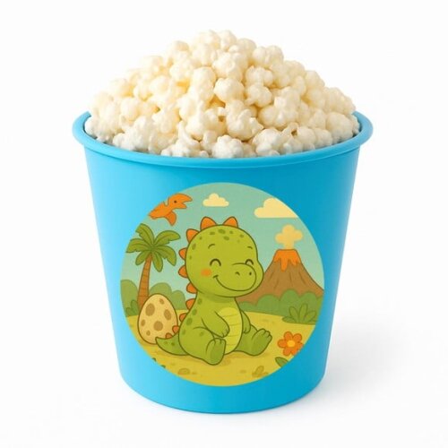 Balde de Pipoca Personalizado Infantil Dinossauro Baby