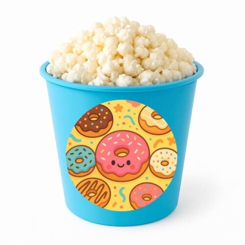 Balde de Pipoca Personalizado Infantil Donuts