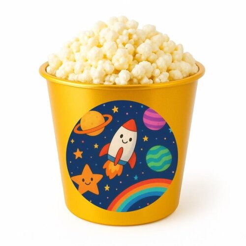 Balde de Pipoca Personalizado Infantil Espaço Colorido